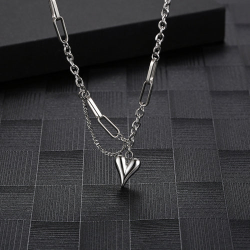 Stainless Steel Love Splicing Fashion Necklace