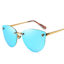 Load image into Gallery viewer, New frameless lady cat eye polarizing sunglasses summer colorful shade driving sunglasses female