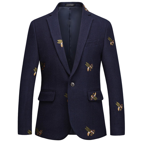 Bee embroidery Korean suit top