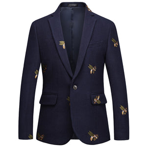 Bee embroidery Korean suit top