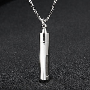 Stainless Steel Hollow Out Can Open Perfume Bottle And Essential Oil Bottle Fashion Pendant Necklace