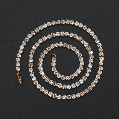 Stainless Steel European And American  Full Diamond Necklace