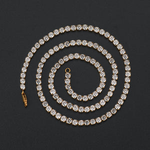 Stainless Steel European And American  Full Diamond Necklace