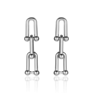 Stainless Steel Horseshoe Buckle U-shaped  Minimalist Drop Earring
