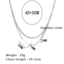 Load image into Gallery viewer, Stainless Steel Pearl Splicing Double Layer Trend Necklace
