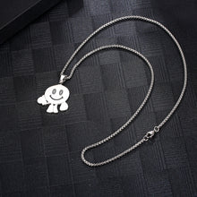 Load image into Gallery viewer, Stainless Steel Cartoon Smiling Face Little Man Pendant Necklace