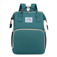 Load image into Gallery viewer, New portable folding bed mommy bag go out portable large capacity multi-functional mother and child backpack mommy bag