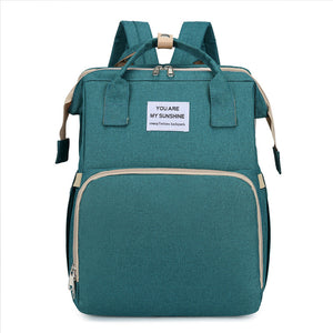 New portable folding bed mommy bag go out portable large capacity multi-functional mother and child backpack mommy bag