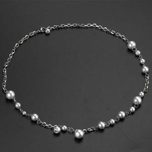 Stainless Steel Chain Splicing Pearls INS Trend Necklace