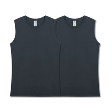 Load image into Gallery viewer, Two sets of pure cotton fitness sport sleeveless vest for men loose in summer with a white T-shirt vest base