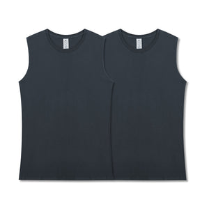 Two sets of pure cotton fitness sport sleeveless vest for men loose in summer with a white T-shirt vest base