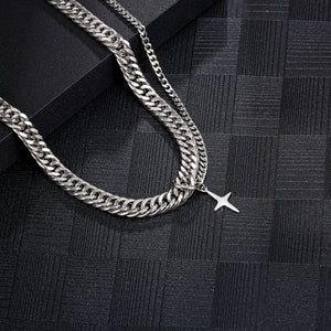 Stainless Steel Cross Minimalism Splicing Fashion Necklace