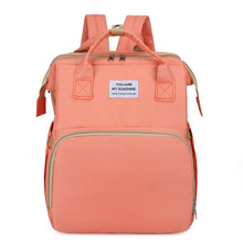 Load image into Gallery viewer, New portable folding bed mommy bag go out portable large capacity multi-functional mother and child backpack mommy bag