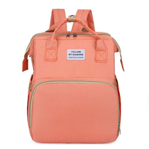 New portable folding bed mommy bag go out portable large capacity multi-functional mother and child backpack mommy bag