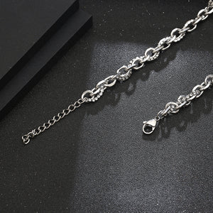 Stainless Steel  Square Artificial Gemstone Trend Fashion Pendant Necklace