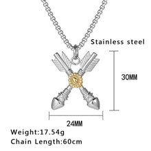 Load image into Gallery viewer, Stainless Steel Indian Style Retro Arrow Sunflower Trend Pendant Necklace