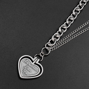 Stainless Steel European And American Retro Love Trend Pendant Necklace