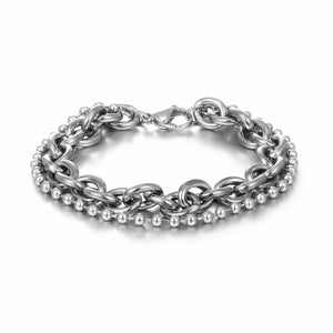 Stainless Steel Double Layer Splicing Bracelet