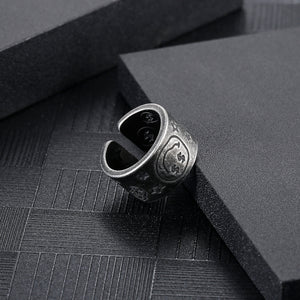 Stainless Steel Cartoon Graffiti Smiling Face Trend Ring