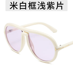 New twin beam too stylish driving sunshade sunglasses simple large frame classic Miding