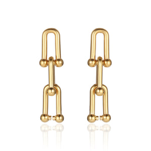 Stainless Steel Horseshoe Buckle U-shaped  Minimalist Drop Earring
