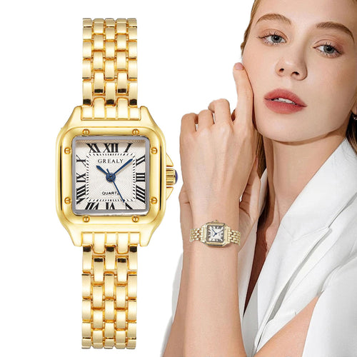 Fashion hot stainless steel ladies brand quartz watch business leisure steel belt women's watch