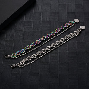 Stainless Steel Double Layer Splicing Bracelet