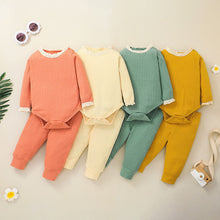 Load image into Gallery viewer, Baby suit new baby solid color jacket crawler two-piece set 2021 summer long sleeve suit for children
