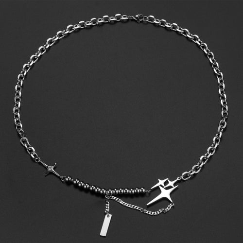 Stainless Steel Bead Cross Splicing Trend Necklace