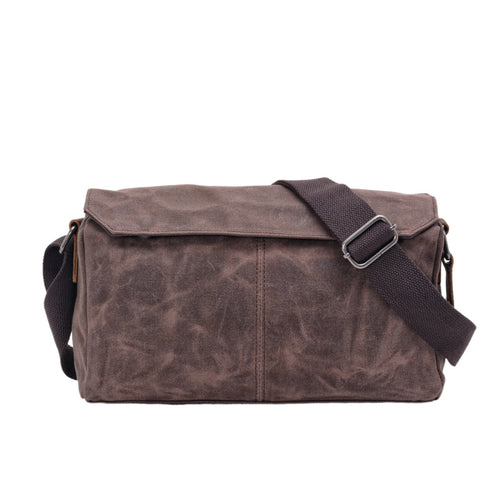 New men's all bag business leisure shoulder bag retro wax canvas leisure bag cylinder all satchel bag