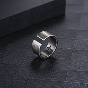 Stainless Steel Open Cross Minimalism Fashion Ring