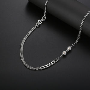 Stainless Steel Pearls Splicing Necklace
