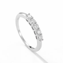 Load image into Gallery viewer, Row diamond Mosan diamond ring female niche design fashion personality hipster advanced light luxury style exquisite hand jewelry