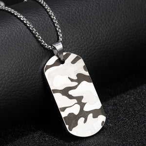 Stainless Steel Geometry Camouflage Pattern Trend Pendant Necklace