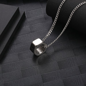 Stainless Steel Nut Minimalism Pendant Necklace