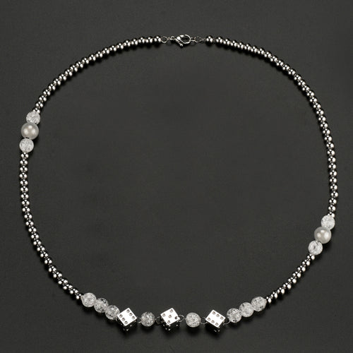 Stainless Steel Bead Splicing Dice Trend Necklace