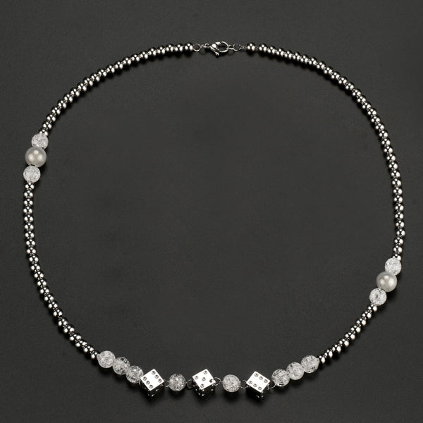 Stainless Steel Bead Splicing Dice Trend Necklace