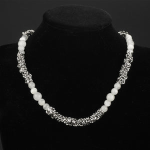 Stainless Steel Cat's Eye Stone Knot Trend Necklace