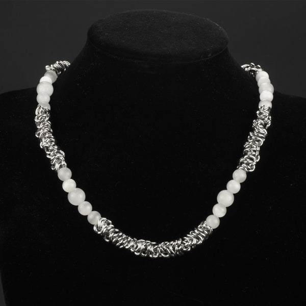 Stainless Steel Cat's Eye Stone Knot Trend Necklace