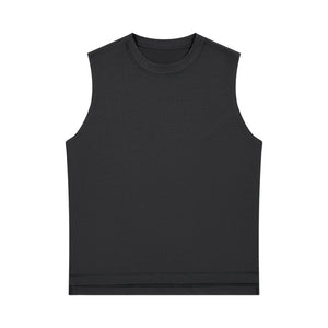 Spring and summer new trend 230g cool vest men's sports basketball round neck loose vest sleeveless men's T-shirt