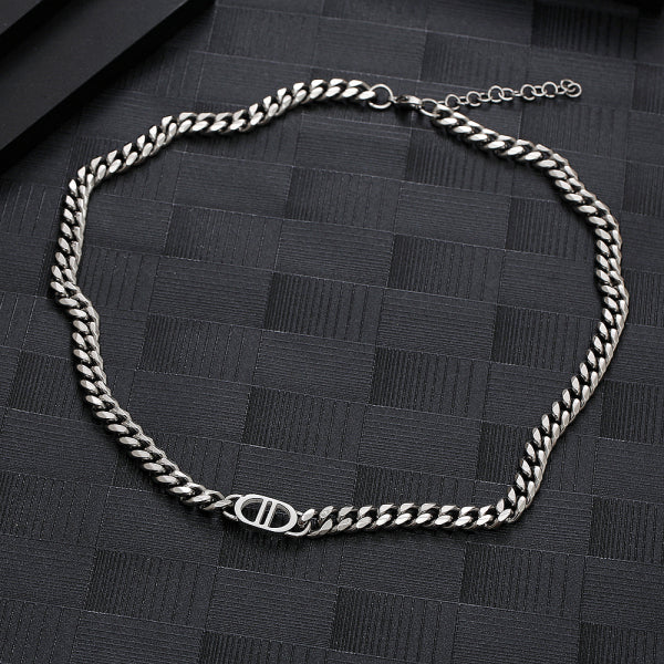 Stainless Steel Letter spliced Cuban Trend Chain Neckalce