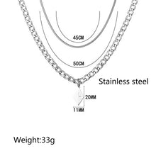 Load image into Gallery viewer, Stainless Steel Double Layered Geometry Rhomb Cross Trend Necklace