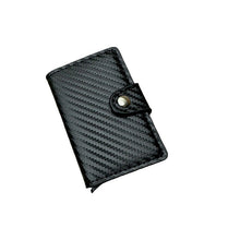 Load image into Gallery viewer, Fashion automatic push card bag le men&#39;s carbon fiber card bag metal aluminum box anti-theft wear-resistant card clip card bag