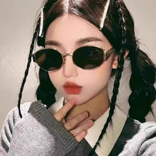 Load image into Gallery viewer, Gold-rimmed sunglasses sunscreen women&#39;s new all face high-grade retro metal oval myopic sun