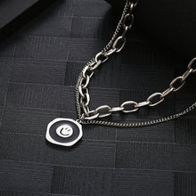 Load image into Gallery viewer, Stainless Steel Irregular Geometry Smiley Face Fashion Pendant Necklace