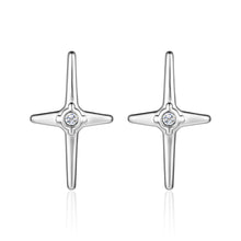 Load image into Gallery viewer, Stainless Steel Male and Female Personality Diamond Cross Earring