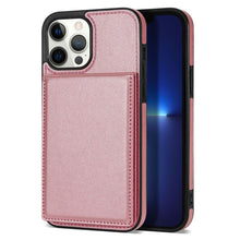 Load image into Gallery viewer, Suitable for iPhone14Pro flip card mobile phone protection case Apple 13 solid color skin up and down open phone case
