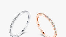 Load image into Gallery viewer, Modian s925 sterling silver simple row diamond ring women light luxury fashion cold wind zircon ring fine ring hand jewelry