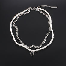 Load image into Gallery viewer, Stainless Steel Love Aritificial Pearls Fashion Necklace