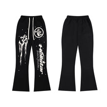 Load image into Gallery viewer, The new Hell Star loose retro letter print hooded sweatshirt and trousers are trendy